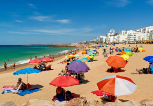 Quarteira beach in summer, the Algarve, Portugal Quarteira beach in summer, the Algarve, Portugal