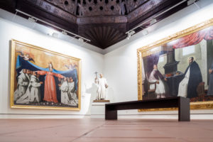 Room X, exhibiting paintings by Francisco de Zurbaran, Museum of Fine Arts, Seville, Spain