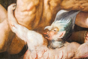 Demon, detail from the Final Judgement painting (1570) by Martin de Vos. Museum of Fine Arts, Seville, Spain