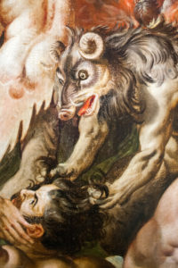 Demon, detail from the Final Judgement painting (1570) by Martin de Vos. Museum of Fine Arts, Seville, Spain