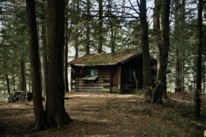 Remote hermitage cabin on the grounds of St Joseph's Abbey, Trappist, Cistercian, Spencer, Massachusetts, USA