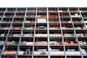High rise facade in Hansaviertel district Berlin High rise facade in Hansaviertel district Berlin