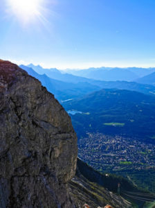 View from the Karwendel to Mittenwald View from the Karwendel to Mittenwald