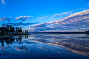 USA, Wyoming, Yellowstone National Park, Grant Village, Yellowstone Lake, view at campground USA, Wyoming, Yellowstone National Park, Grant Village, Yellowstone Lake, view at campground