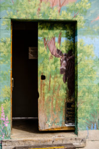 The USA, Wyoming, Jackson Hole, Jackson, wall painting The USA, Wyoming, Jackson Hole, Jackson, wall painting