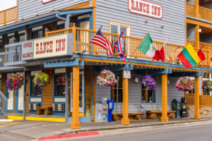 The USA, Wyoming, Jackson Hole, Jackson, ranch Inn hotel The USA, Wyoming, Jackson Hole, Jackson, ranch Inn hotel