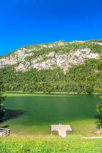 Austria, Tyrol, Kufstein district, Kramsach, Reintaler See towards Stegerwand, view at Antoniuskapelle chapel