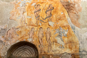 Mural painting on the biblical story of Adam and Eve, Nikortsminda Episcopal Church, Racha Region, Georgia Mural painting on the biblical story of Adam and Eve, Nikortsminda Episcopal Church, Racha Region, Georgia