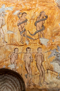 Mural painting on the biblical story of Adam and Eve, Nikortsminda Episcopal Church, Racha Region, Georgia Mural painting on the biblical story of Adam and Eve, Nikortsminda Episcopal Church, Racha Region, Georgia