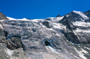 Glacier break on the Moiry Glacier, Glacier de Moiry, Val d'Anniviers, Valais, Switzerland Glacier break on the Moiry Glacier, Glacier de Moiry, Val d'Anniviers, Valais, Switzerland