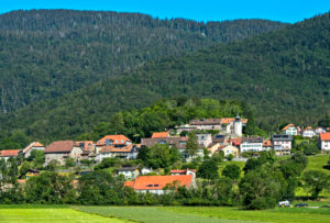 The municipality of Montricher at the foot of Mont Tendre in the Vaud Jura, Vaud, Switzerland The municipality of Montricher at the foot of Mont Tendre in the Vaud Jura, Vaud, Switzerland