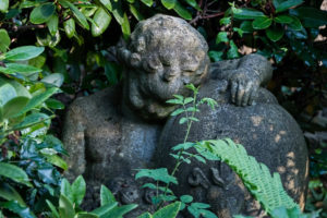 Putto surrounded of plants on graveyard , Putto surrounded of plants on graveyard ,