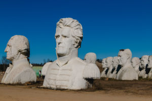 United States presidential heads parked out of amusement park / Presidents Heads in Croaker, Virginia United States presidential heads parked out of amusement park / Presidents Heads in Croaker, Virginia