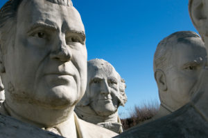United States presidential heads parked out of amusement park / Presidents Heads in Croaker, Virginia United States presidential heads parked out of amusement park / Presidents Heads in Croaker, Virginia