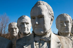 United States presidential heads parked out of amusement park / Presidents Heads in Croaker, Virginia United States presidential heads parked out of amusement park / Presidents Heads in Croaker, Virginia