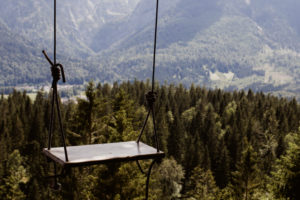 Swing in the forest in Garmisch-Partenkirchen / Instagram hotspot Swing in the forest in Garmisch-Partenkirchen / Instagram hotspot