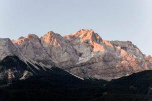 Sunrise in Grainau am Eibsee in Bavaria with alpine panorama Sunrise in Grainau am Eibsee in Bavaria with alpine panorama