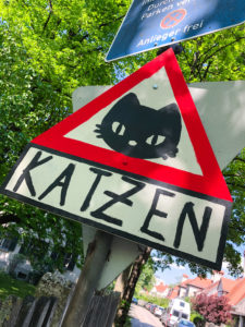 Home-made cat street sign in Munich Home-made cat street sign in Munich