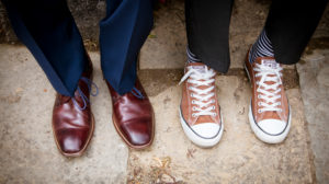 Detail view, wedding, groom and best man, shoes Detail view, wedding, groom and best man, shoes