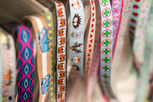 Detail of fabrics at a sewing workshop Detail of fabrics at a sewing workshop