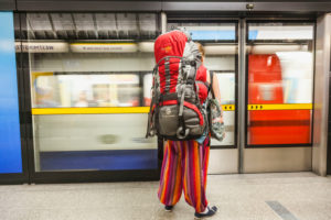 England, London, Underground, Passenger on Platform England, London, Underground, Passenger on Platform