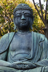 Japan, Honshu, Tokyo, Asakusa, Sensoji Temple, Meditating Buddha Statue Japan, Honshu, Tokyo, Asakusa, Sensoji Temple, Meditating Buddha Statue