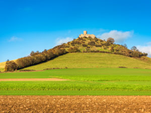 Desenberg Castle, also Daseburg, in autumn, Warburger Börde, Warburg, North Rhine-Westphalia, Germany