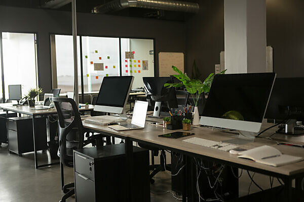 Startup office computer setup