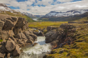 Rapids of the river Fossa i Pjorsardal, close to the Haifoss waterfall, Iceland Rapids of the river Fossa i Pjorsardal, close to the Haifoss waterfall, Iceland