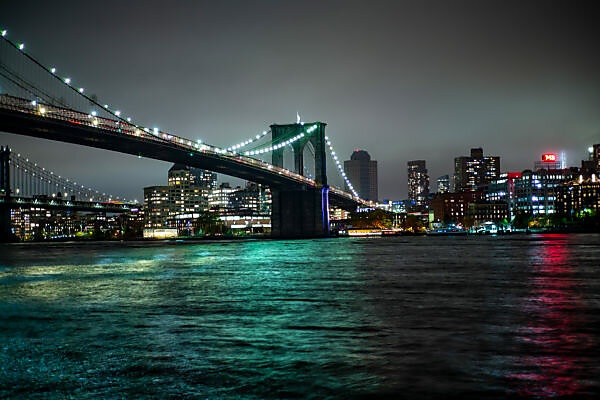 Bildagentur Mauritius Images Manhattan Skyline With Brooklyn Bridge And The Empire State Building