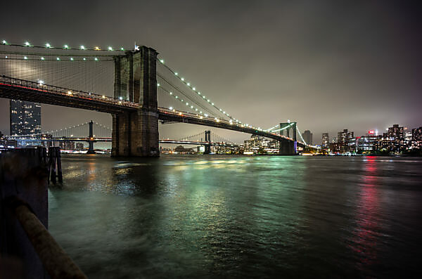 Bildagentur Mauritius Images Manhattan Skyline With Brooklyn Bridge And The Empire State Building