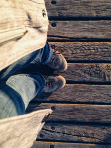 Woman on boardwalk