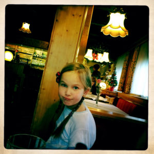 Girl in a restaurant in Rust, Baden-Wuerttemberg,