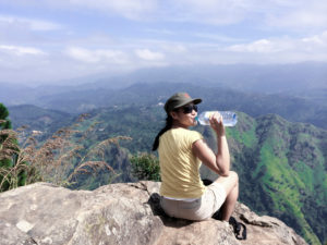 Woman drinks, Ella rock, Kandy, Sri Lanka