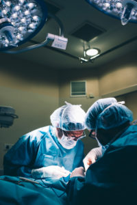 Surgeons during a surgery