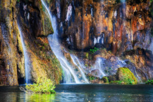 Croatia, Long exposure of waterfalls splashing into pond in†Plitvice†Lakes National Park Croatia, Long exposure of waterfalls splashing into pond in†Plitvice†Lakes National Park