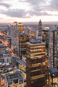 Germany, Hesse, Frankfurt,†City downtown at sunset Germany, Hesse, Frankfurt,†City downtown at sunset