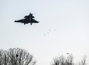 Nato fighter jets approaching runway during exercise in the Netherlands