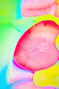 Colorful abstract art with pastel inks blending in vibrant swirls