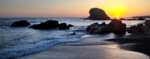 California, Pacific coast, San Simeon, Big Sur, beach, rock, sundown California, Pacific coast, San Simeon, Big Sur, beach, rock, sundown