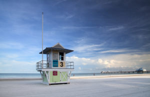 The USA, Florida, Clearwater Beach, beach panorama, lifeguard station The USA, Florida, Clearwater Beach, beach panorama, lifeguard station