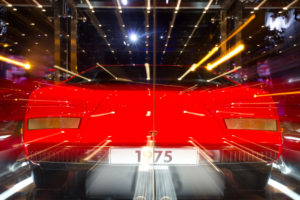 Wolfsburg, Autostadt, red Lamborghini, lights, effect Wolfsburg, Autostadt, red Lamborghini, lights, effect