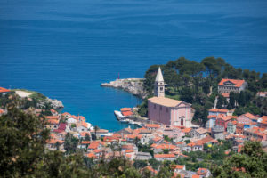 Ausblick auf Veli Losinj, Insel Losinj, Kvarner Bucht, Kroatien Ausblick auf Veli Losinj, Insel Losinj, Kvarner Bucht, Kroatien