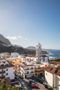 View over Garachico with the Santa Ana church, Tenerife, Canary Islands, Spain View over Garachico with the Santa Ana church, Tenerife, Canary Islands, Spain