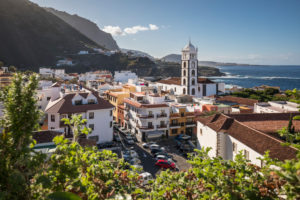 View over Garachico with the Santa Ana church, Tenerife, Canary Islands, Spain View over Garachico with the Santa Ana church, Tenerife, Canary Islands, Spain