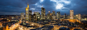 View at the Frankfurt skyline at dusk, Frankfurt am Main, Hesse, Germany, View at the Frankfurt skyline at dusk, Frankfurt am Main, Hesse, Germany,