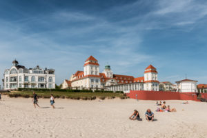 Binz, Mecklenburg-Western Pomerania, Germany, Grand Hotel Kurhaus and beach Binz, Mecklenburg-Western Pomerania, Germany, Grand Hotel Kurhaus and beach