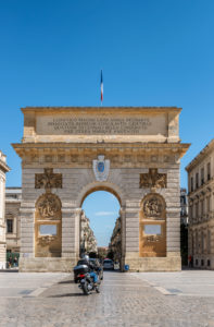 Montpellier, Herault, France, Arc de Triomphe Porte du Peyrou, Languedoc-Roussillon region Montpellier, Herault, France, Arc de Triomphe Porte du Peyrou, Languedoc-Roussillon region