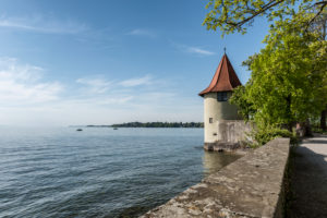 Lindau, Bavaria, Germany, Pulverturm Tower on the island of Lindau Lindau, Bavaria, Germany, Pulverturm Tower on the island of Lindau