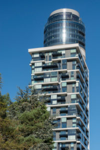 Frankfurt am Main, Hesse, Germany, the new Henninger Tower in the district Sachsenhausen Frankfurt am Main, Hesse, Germany, the new Henninger Tower in the district Sachsenhausen